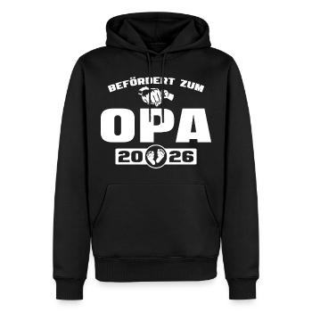 Babyparty Befördert zum Opa 2026 - Männer Premium Bio Hoodie - Schwarz - Vorne - Nico (187cm)