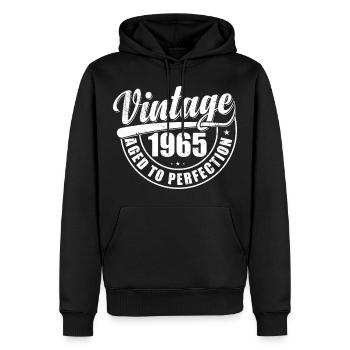 Geburtstagsgeschenk 1965 Jahrgang 1965 Retro 1965 - Männer Premium Bio Hoodie - Schwarz - Vorne - Nico (187cm)