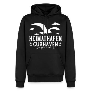 Nordsee Urlaub CUXHAVEN HEIMATHAFEN Lustiges - Männer Premium Bio Hoodie - Schwarz - Vorne - Nico (187cm)