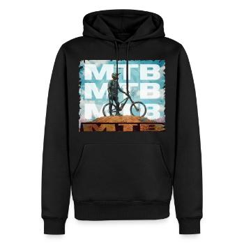 MTB - Männer Premium Bio Hoodie - Schwarz - Vorne - Nico (187cm)