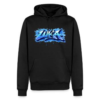 LUKA GRAFFITI NAME FOR PERFECT GIFT PRINTABLE  - Sweat à capuche Premium bio Homme - noir - Devant - Nico (187cm)