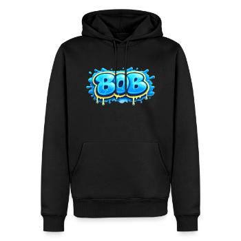 BOB GRAFFITI NAME FOR PERFECT GIFT PRINTABLE  - Sweat à capuche Premium bio Homme - noir - Devant - Nico (187cm)