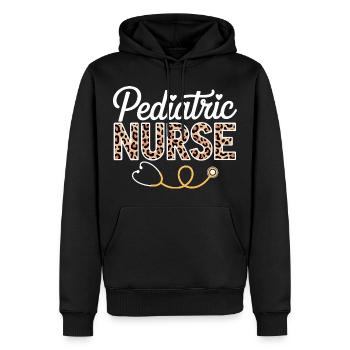 Infirmière pédiatrique Leopard - Sweat à capuche Premium bio Homme - noir - Devant - Nico (187cm)