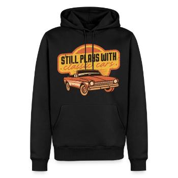 Classic Car Collector joue toujours avec les voitures classiques - Sweat à capuche Premium bio Homme - noir - Devant - Nico (187cm)