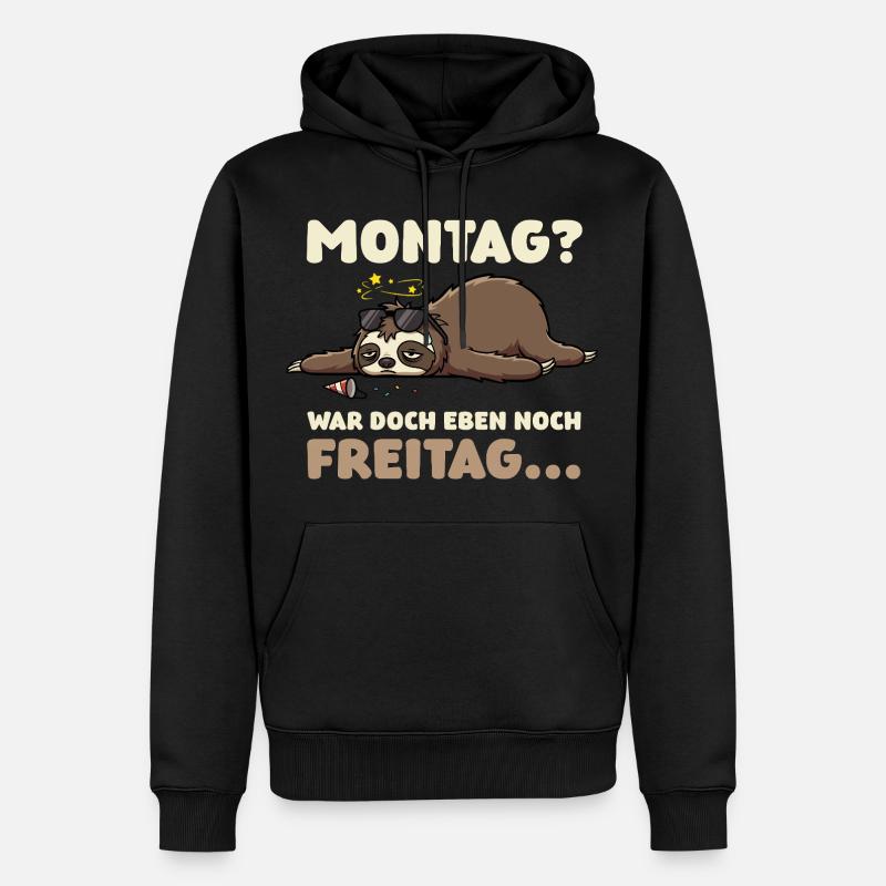 Lundi ? C’était juste vendredi – paresseuse - Sweat à capuche Premium bio Homme - noir