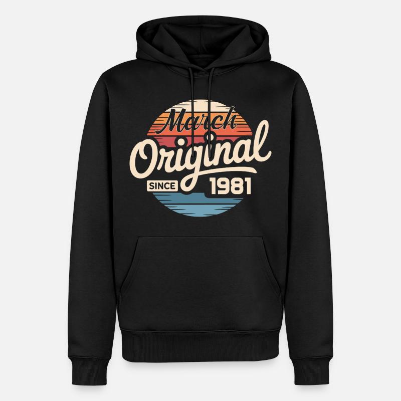 Légendaire depuis mars 1981 - Sweat à capuche Premium bio Homme - noir