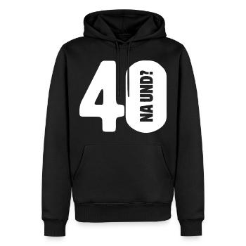 40 na und? Gar nicht so schlimm - Geburtstag - Männer Premium Bio Hoodie - Schwarz - Vorne - Nico (187cm)