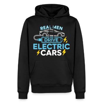 Elektroauto T-Shirt Männer Geschenk - Männer Premium Bio Hoodie - Schwarz - Vorne - Nico (187cm)
