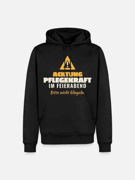 Achtung Pflegekraft Feierabend - Männer Premium Bio Hoodie - Schwarz
