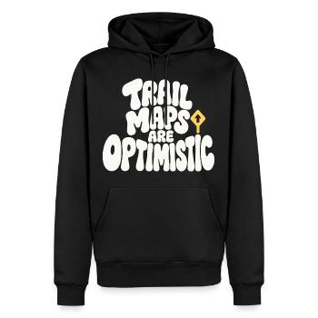 Wanderhumor – Trail Maps Are Optimistic - Männer Premium Bio Hoodie - Schwarz - Vorne - Nico (187cm)