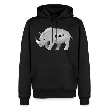 Nashorn, Chef, rhino, Boss, Ceo, lustiges Geschenk - Männer Premium Bio Hoodie - Schwarz - Vorne - Nico (187cm)