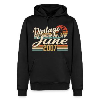 Juni 2007 Jubiläum 2007 Retro 2007 Juni 2007 - Männer Premium Bio Hoodie - Schwarz - Vorne - Nico (187cm)