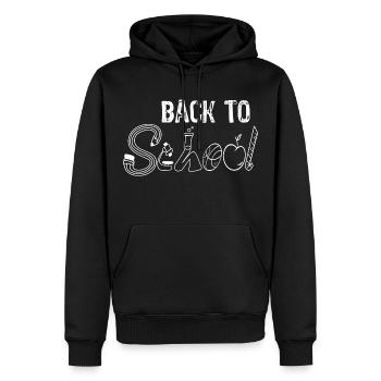 Back to school - Männer Premium Bio Hoodie - Schwarz - Vorne - Nico (187cm)
