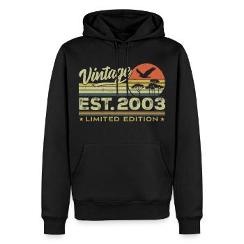 Vintage 2003 Fantastisch seit 2003 Geschenk 2003 Retro - Männer Premium Bio Hoodie - Schwarz - Vorne - Nico (187cm)