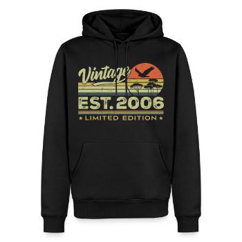 Vintage 2006 Génial Depuis 2006 Cadeau 2006 Rétro - Sweat à capuche Premium bio Homme - noir - Devant - Nico (187cm)