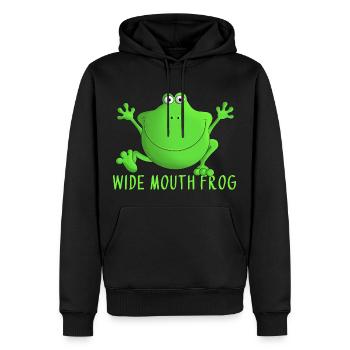 Laughing frog - Men’s Premium Organic Hoodie - black - Front - Nico (187cm)