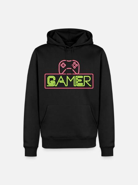Gamer Neon - Sweat à capuche Premium bio Homme - noir