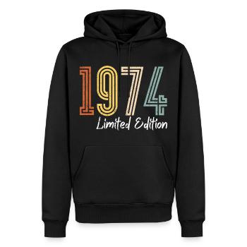 50th Birthday Man Woman 1974 Limited Edition - Men’s Premium Organic Hoodie - black - Front - Nico (187cm)