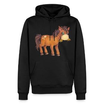 Niedliches Pferd Geschenk Kind Geburtstag - Männer Premium Bio Hoodie - Schwarz - Vorne - Nico (187cm)