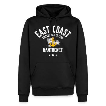 East Coast vintage sailor club Nantucket - Männer Premium Bio Hoodie - Schwarz - Vorne - Nico (187cm)