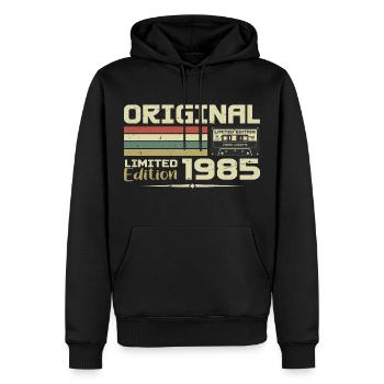 Rétro 1985 Cadeau Anniversaire Né en 1985 Original - Sweat à capuche Premium bio Homme - noir - Devant - Nico (187cm)