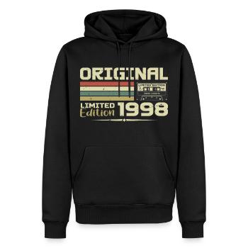 Rétro 1998 Cadeau Anniversaire Né en 1998 Original - Sweat à capuche Premium bio Homme - noir - Devant - Nico (187cm)