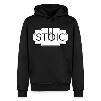 stoic - Sweat à capuche Premium bio Homme - noir - Devant - Nico (187cm)