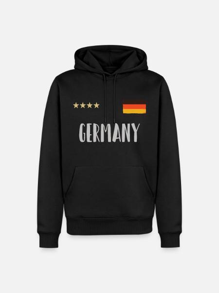 Deutschland Fußball Trikot Deutsche Flagge - Männer Premium Bio Hoodie - Schwarz