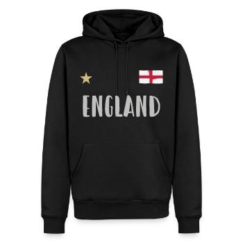 England Fußball Trikot Englische Flagge - Männer Premium Bio Hoodie - Schwarz - Vorne - Nico (187cm)