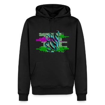Digital cal1 - Men’s Premium Organic Hoodie - black - Front - Nico (187cm)