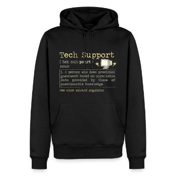 Tech Support | Computer Helpdesk Technik Hilfe - Männer Premium Bio Hoodie - Schwarz - Vorne - Nico (187cm)