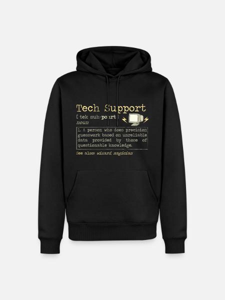 Tech Support | Computer Helpdesk Technik Hilfe - Männer Premium Bio Hoodie - Schwarz
