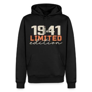 Né en 1941 | Vintage 1941 Anniversaire Rétro - Sweat à capuche Premium bio Homme - noir - Devant - Nico (187cm)