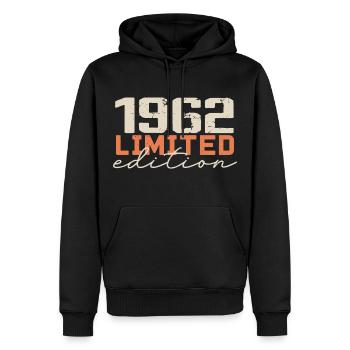 Jahrgang 1962 | Jahrgang 1962 Retro-Jubiläum - Männer Premium Bio Hoodie - Schwarz - Vorne - Nico (187cm)
