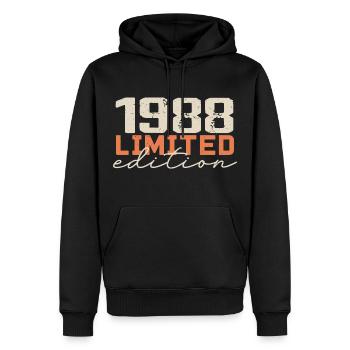 Né en 1988 | Vintage 1988 Anniversaire Rétro - Sweat à capuche Premium bio Homme - noir - Devant - Nico (187cm)
