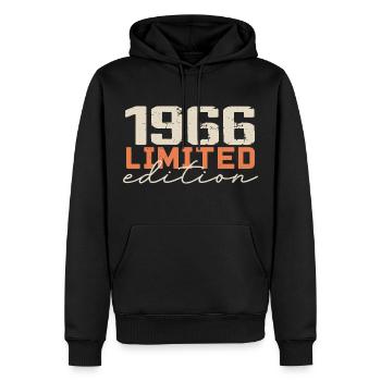 Né en 1966 | Vintage 1966 Anniversaire Rétro - Sweat à capuche Premium bio Homme - noir - Devant - Nico (187cm)