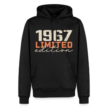 Born in 1967 | Vintage 1967 Retro Birthday - Men’s Premium Organic Hoodie - black - Front - Nico (187cm)