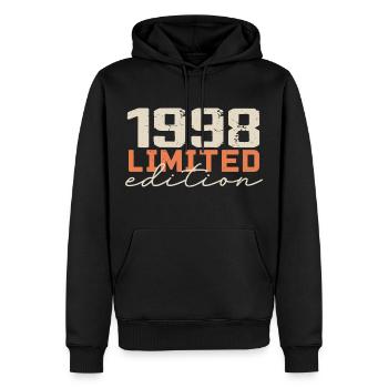Né en 1998 | Vintage 1998 Anniversaire Rétro - Sweat à capuche Premium bio Homme - noir - Devant - Nico (187cm)