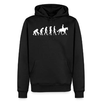 Evolution Reiten Reiter Pferd w - Männer Premium Bio Hoodie - Schwarz - Vorne - Nico (187cm)