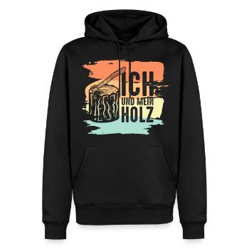 Tischler Retro - Männer Premium Bio Hoodie - Schwarz - Vorne - Nico (187cm)