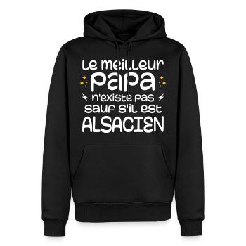 The best dad does not exist unless he is Alsatian - Men’s Premium Organic Hoodie - black - Front - Nico (187cm)