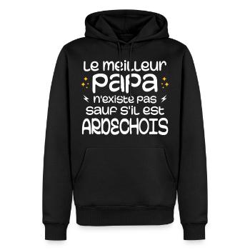 Den besten Papa gibt es nur, wenn man aus der Ardèche kommt - Männer Premium Bio Hoodie - Schwarz - Vorne - Nico (187cm)