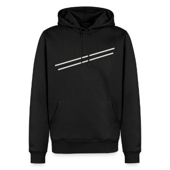 Minimal stripes - Men’s Premium Organic Hoodie - black - Front - Nico (187cm)