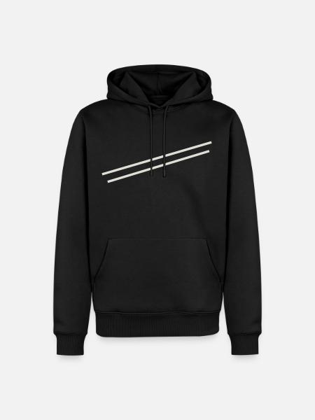 Minimal Streifen - Männer Premium Bio Hoodie - Schwarz