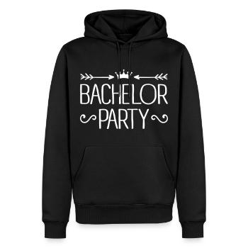 Bachelor Party - Sweat à capuche Premium bio Homme - noir - Devant - Nico (187cm)