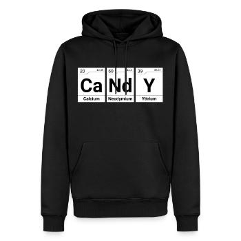 Bonbons Bonbons Bonbons Éléments De Tableau Périodique - Sweat à capuche Premium bio Homme - noir - Devant - Nico (187cm)