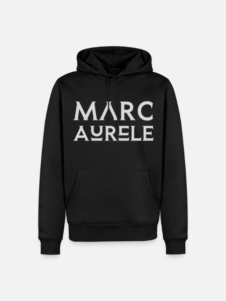 MARC AURELE - Sweat à capuche Premium bio Homme - noir
