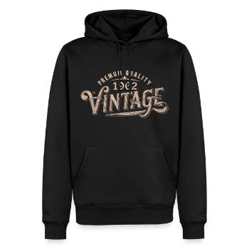 1962 Vintage 1962 Cadeau Anniversaire 1962 Rétro - Sweat à capuche Premium bio Homme - noir - Devant - Nico (187cm)
