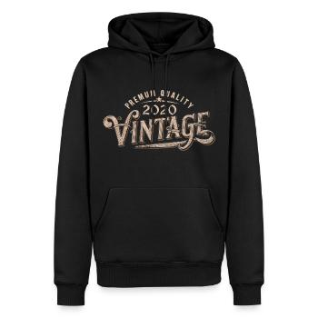 2020 Jahrgang 2020 Retro 2020 Geburtstagsgeschenk - Männer Premium Bio Hoodie - Schwarz - Vorne - Nico (187cm)