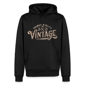 2000 Vintage 2000 Cadeau Anniversaire 2000 Rétro - Sweat à capuche Premium bio Homme - noir - Devant - Nico (187cm)